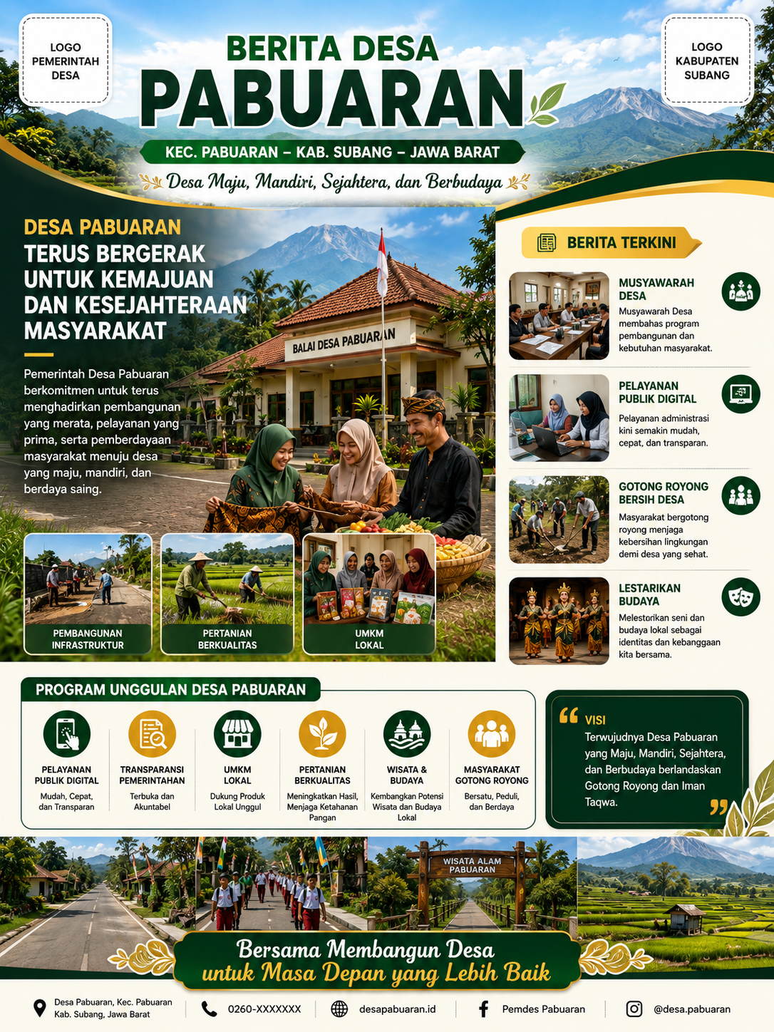 DESA PABUARAN TERUS BERGERAK UNTUK KEMAJUAN DAN KESEJAHTERAAN MASYARAKAT